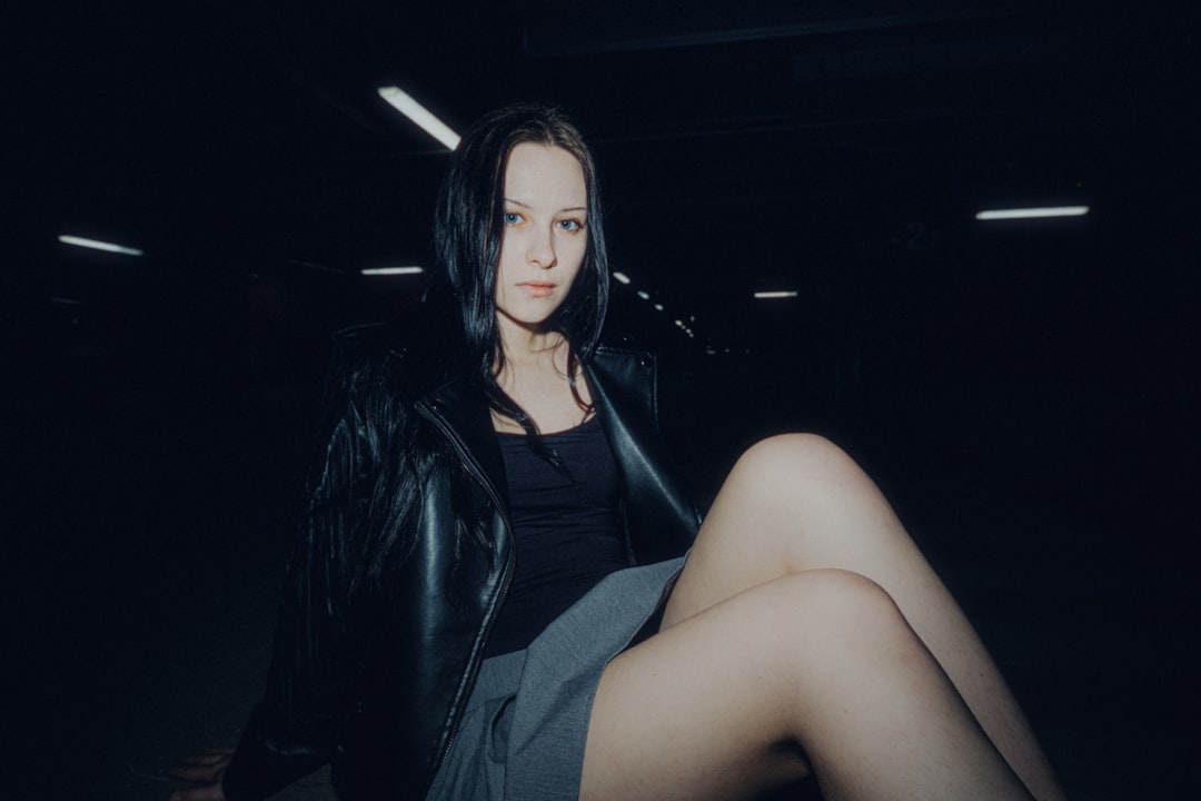 Photo leather skirt